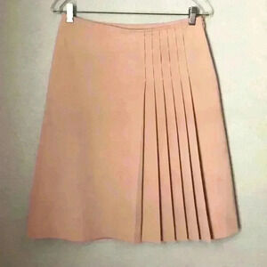 Vtg Apostrophe Beige Creme Pleated skirt Women size 4